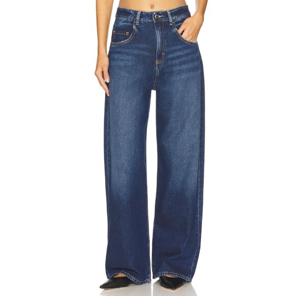 Icon Denim Poppy Wide Leg Jeans in Deep Blue - Picture 2 of 5